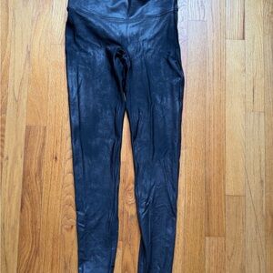 Spanx Black Faux Leather High-Waist Leggings